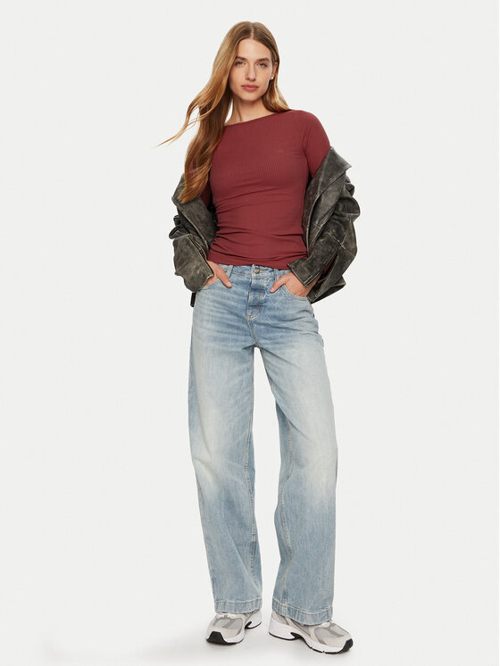 Lee Lee Bluzka 112355150 Czerwony Slim Fit