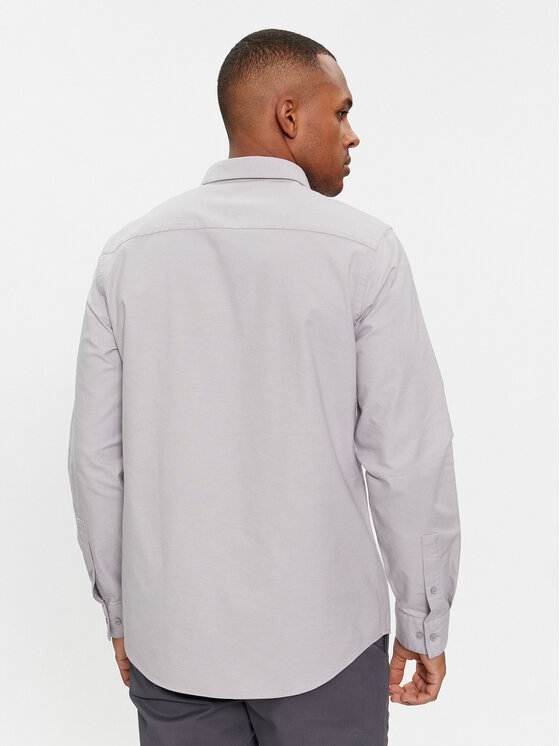 Calvin Klein Calvin Klein Koszula Oxford K10K112155 Szary Regular Fit