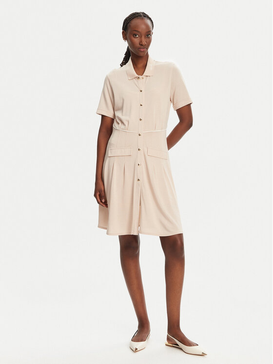 Liu Jo Sport Liu Jo Sport Rochie tip cămașă TA5207 J4883 Bej Regular Fit