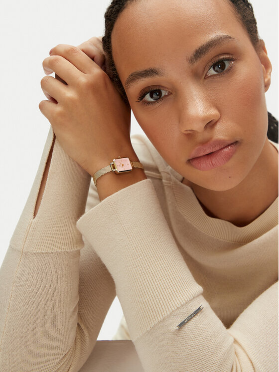 Daniel Wellington 腕時計 QUADRO MINI EVERGOLD DW00100655 Quadro mini-onyx square dial watch for women | DW