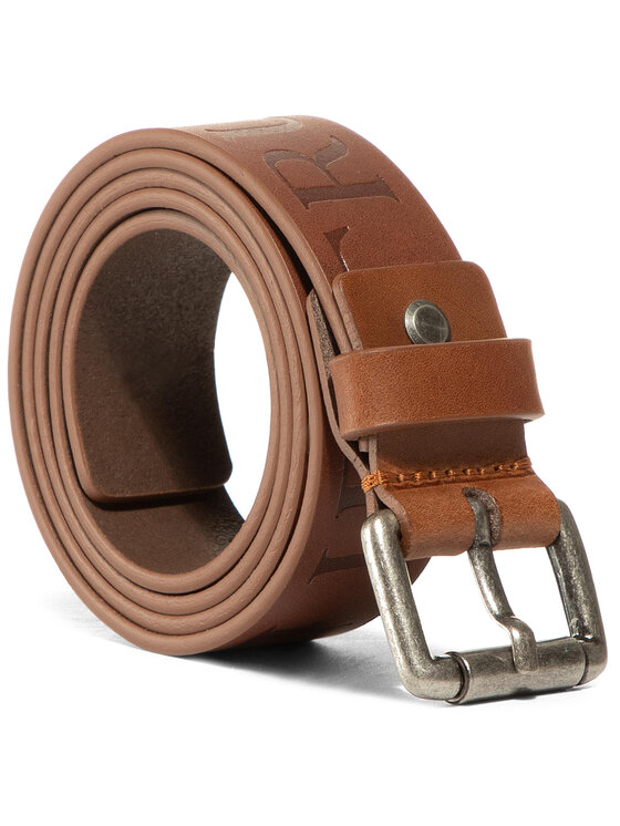 Trussardi Trussardi Jeans Мъжки колан Belt Leather Maxi Logo Embossed 71L00122 Кафяв