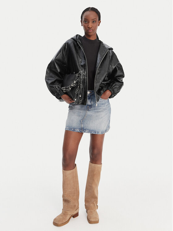 MICHAEL Michael Kors MICHAEL Michael Kors Μπουφάν από απομίμηση δέρματος MR620K5DTW Μαύρο Regular Fit