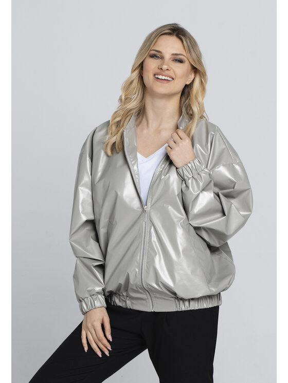 Kurtka bomber Look Made With Love, Rozmiar OS, Srebrny, Look 951 Iceberg