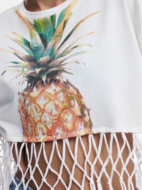 Desigual Desigual Póló 25SWTKAN Ekru Regular Fit