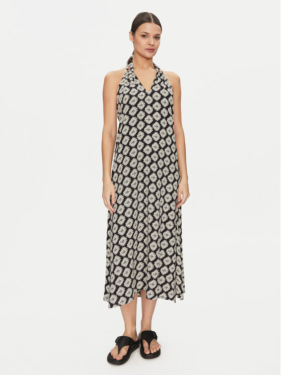 Banana Moon Plážové šaty Mara Sarong Čierna Relaxed Fit