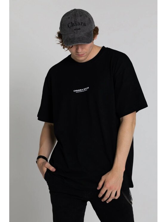 Chiara Wear Chiara Wear T-Shirt T-shirt bawełna z recyklingu oversize INTUITION Czarny Oversize