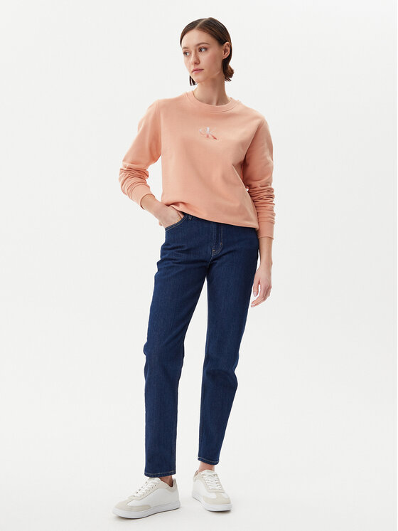 Calvin Klein Jeans Calvin Klein Jeans Džemperis ar kapuci Gradient Monologo J20J225360 Koraļļu Regular Fit