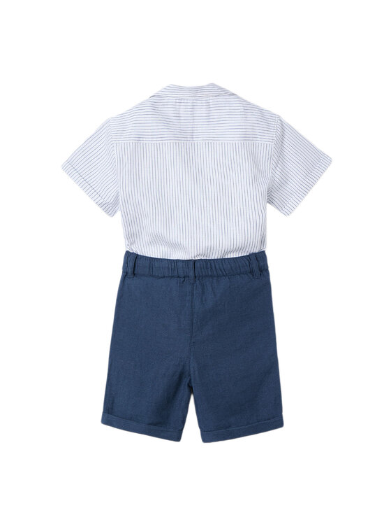Mayoral Mayoral Set cămașă și șorturi din material textil 3231 Bleumarin Relaxed Fit