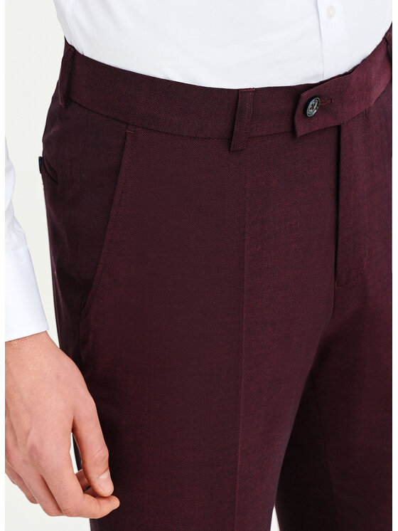 Pako Lorente Pako Lorente Spodnie garniturowe P25SF-6G-035 Bordowy Super Slim Fit