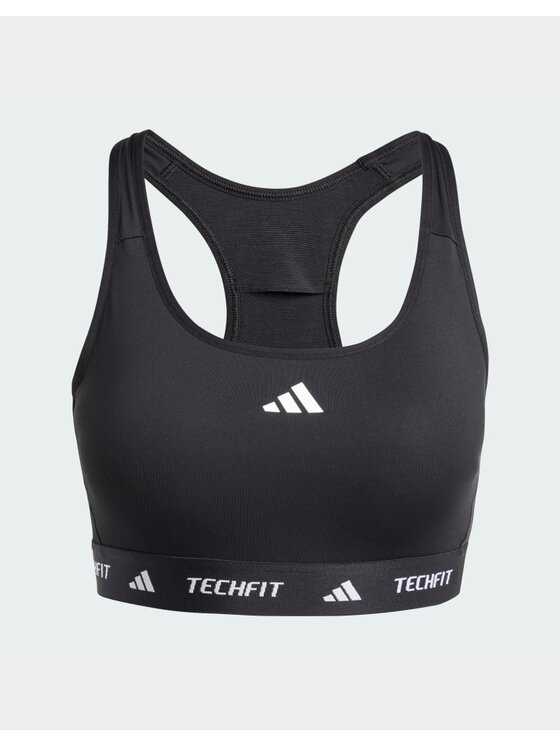 adidas adidas Biustonosz sportowy TECHFIT Czarny