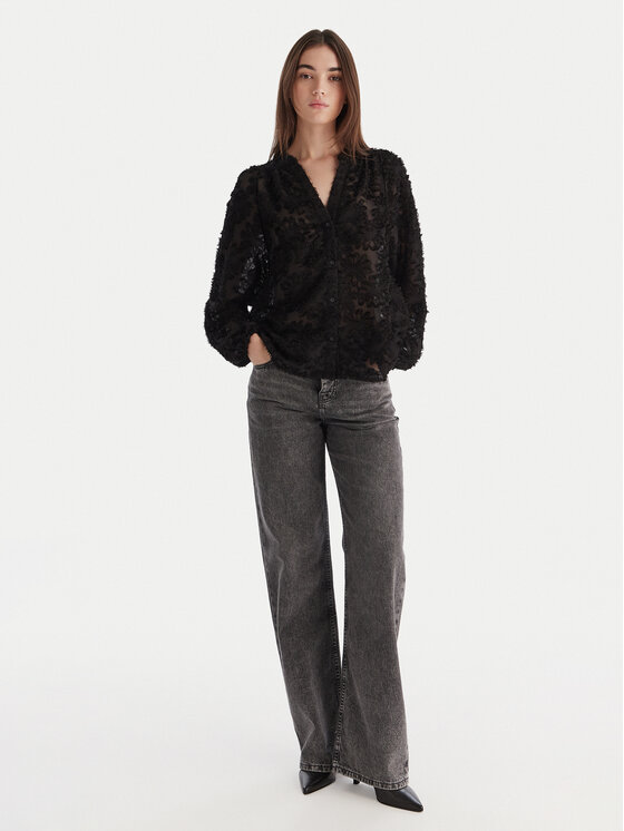 ONLY ONLY Blúz Korsa 15360837 Fekete Oversize