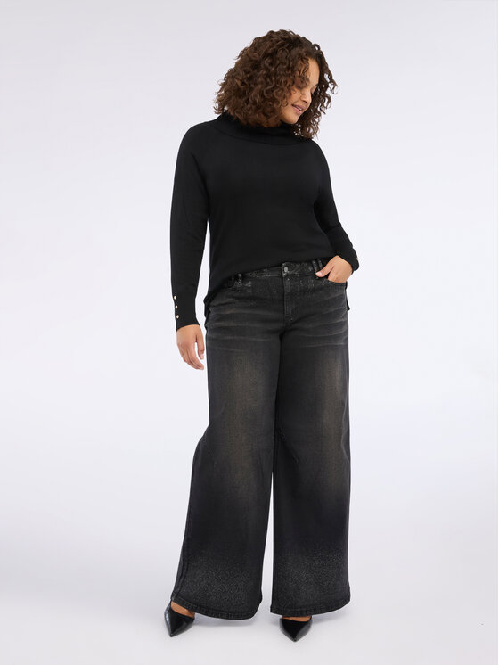 Fiorella Rubino Fiorella Rubino Jeansy P407T304970N033 Czarny Baggy Fit
