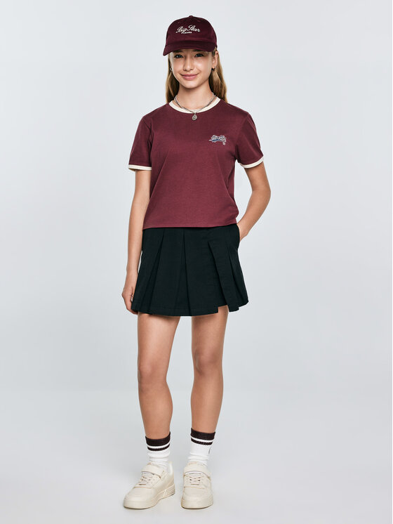 BIG STAR BIG STAR T-Shirt KOLA Bordowy Basic Fit