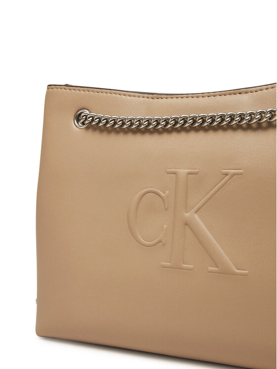 Calvin Klein Jeans Calvin Klein Jeans Torebka Sculpted Chain Shoulder Bag LV04K3163G Beżowy