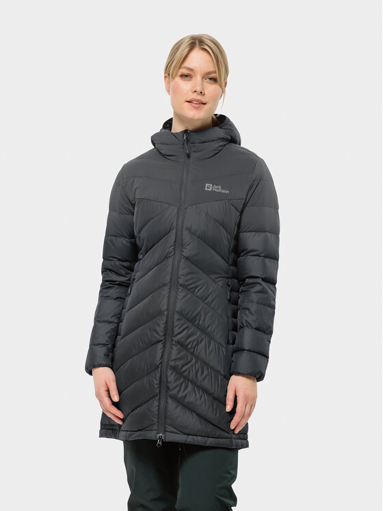 Jack Wolfskin Vatovaná bunda Tundra Down Coat 1207751 Čierna Regular Fit