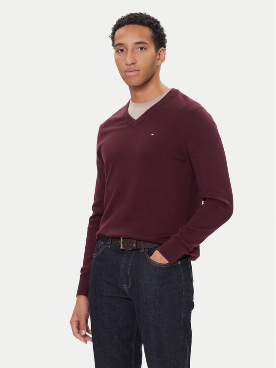 Tommy Hilfiger Tommy Hilfiger Pulover MW0MW28047 Vișiniu Regular Fit