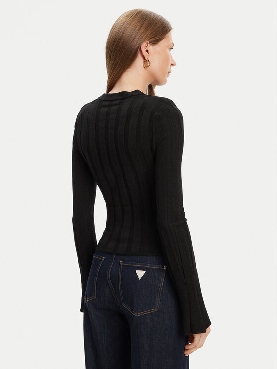 Guess Guess Pulover W5YR13 Z3OT0 Negru Regular Fit
