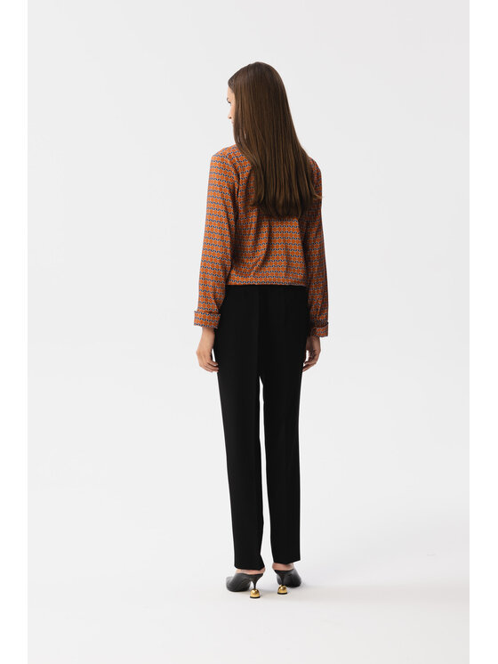 Stylove Stylove Bluzka S357 Brązowy Modern Fit