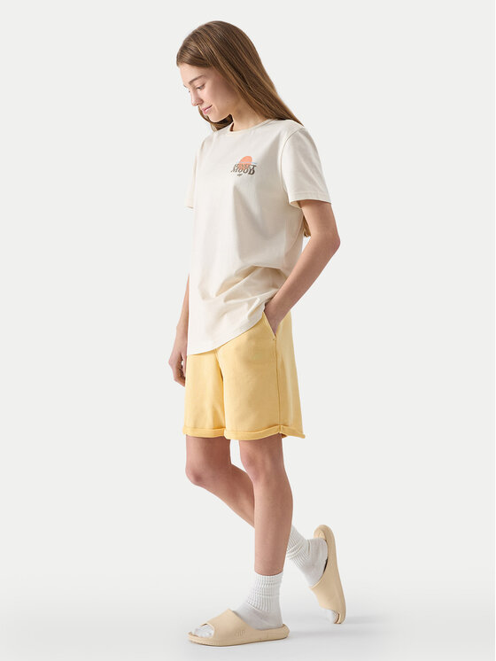 4F 4F Szorty sportowe 4FJWSS24TSHOM279 Żółty Regular Fit