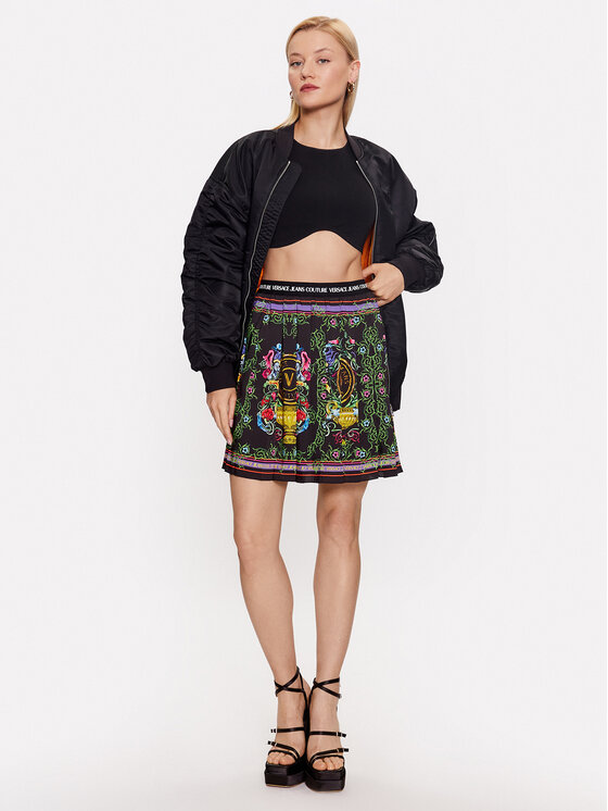 Versace Jeans Couture Versace Jeans Couture Плисирана пола 74HAE813 Черен Regular Fit