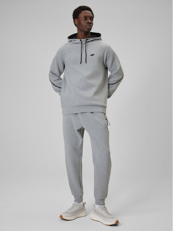 4F 4F Bluza SPORTS CLUB Szary jasny Regular Fit