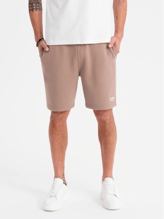 Ombre Ombre Szorty materiałowe OU-SRBC-0101 Brązowy Loose Fit