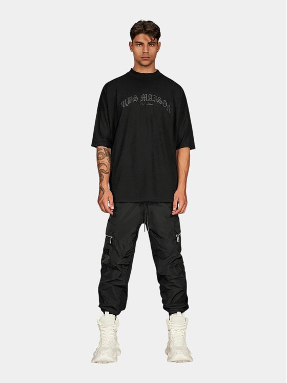 MADE BY SOCIETY MADE BY SOCIETY Spodnie materiałowe CIPHER Pants - P17675 Czarny Basic Fit