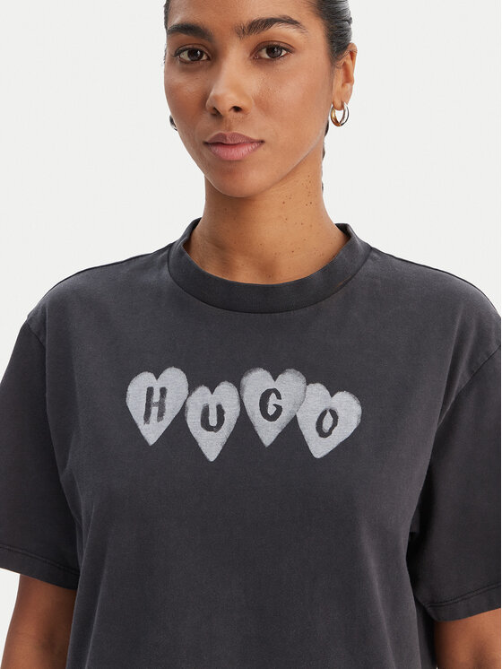 HUGO HUGO T-Shirt Vintage 50561164 Czarny Relaxed Fit