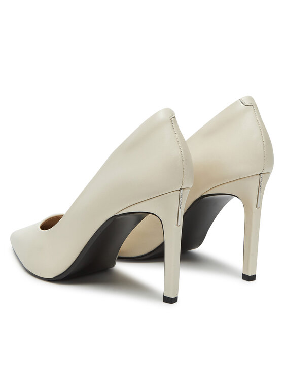 Calvin Klein Calvin Klein Pantofi cu toc subțire Pump 90 Pointy Hw Bar Lth HW0HW02527 Bej