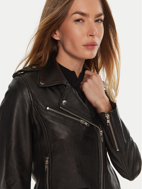 Serge Pariente Serge Pariente Lederjacke Rock Girl Schwarz Regular Fit