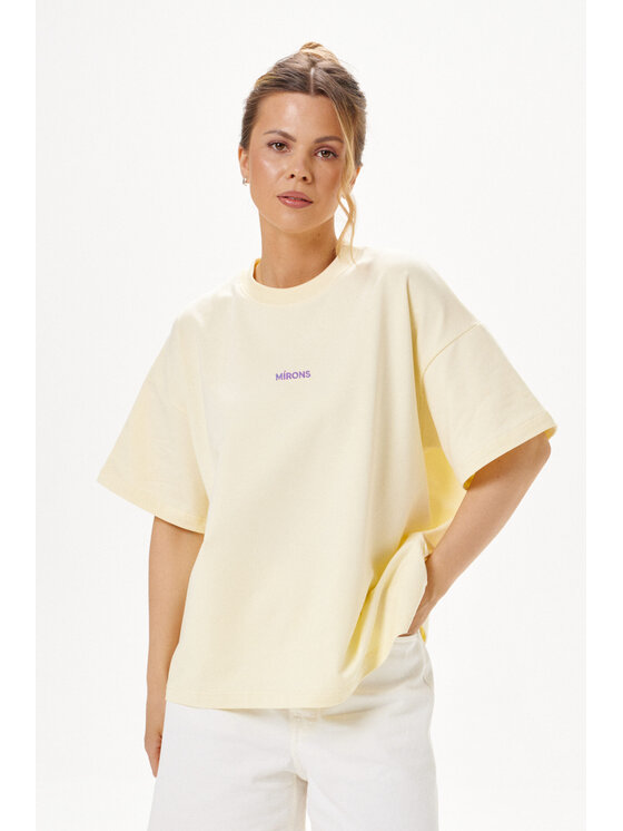 Mirons Mirons T-Shirt Print Beżowy Regular Fit