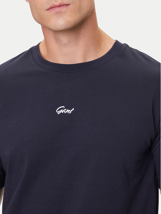 Gant Gant T-Shirt Small Graphic 2003343 Granatowy Regular Fit