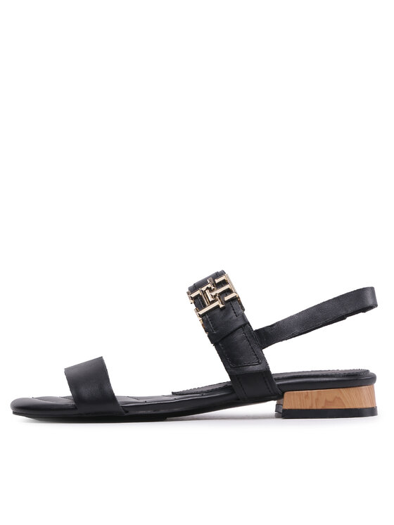 Tommy Hilfiger Tommy Hilfiger Sandale Hardware Flat Sandal FW0FW07094 Negru