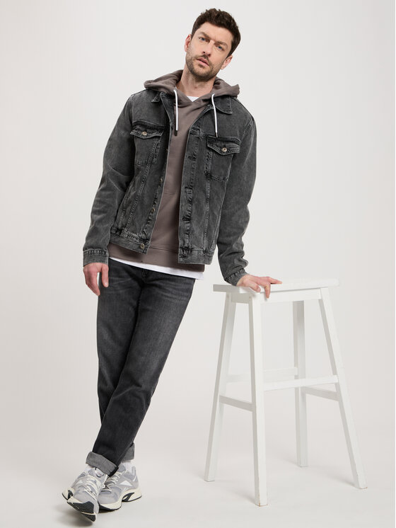 Cross Jeans Cross Jeans Bluza 25450-021 Szary Hoodie Fit