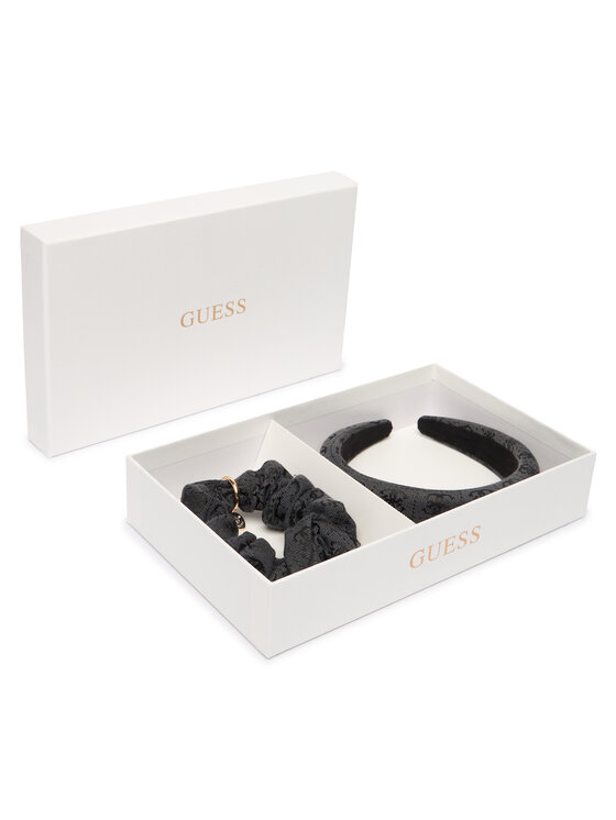 Guess Guess Zestaw opaska i gumka do włosów GFBOXW P5403 Szary