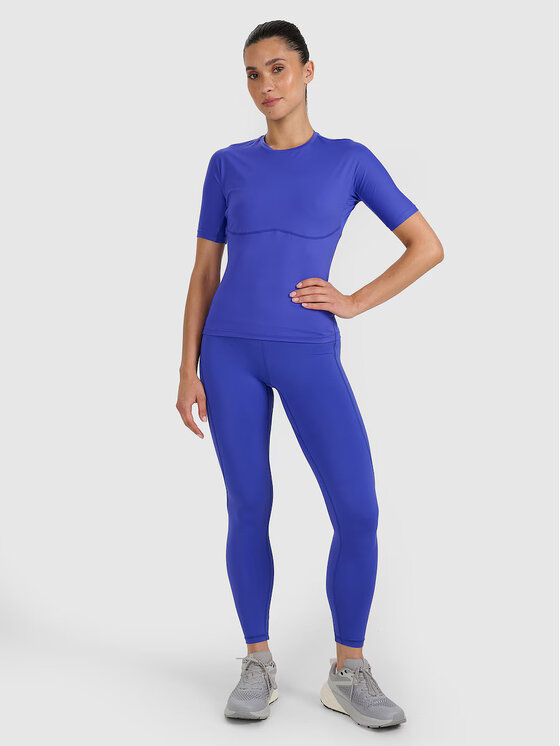 4F 4F Legginsy TRAINING Niebieski Slim Fit
