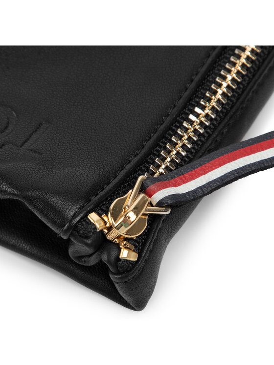 Tommy Hilfiger Tommy Hilfiger Mănuși de Damă Corporate Detail Leather Gloves AW0AW07190 Negru