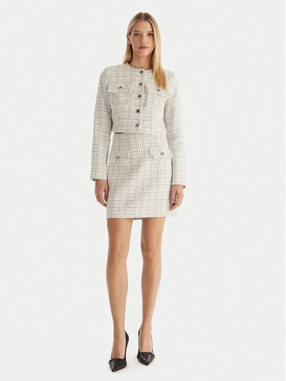 Guess Guess Mini sukně W5YD15 WHDB2 Bílá Regular Fit