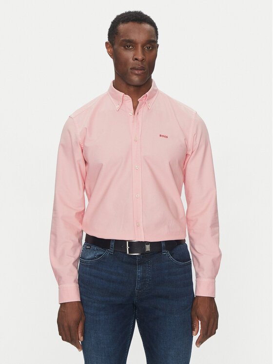 BOSS BOSS Marškiniai H-Roan 50521996 Rožinė Slim Fit
