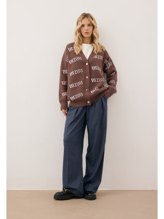 BIZUU BIZUU Kardigan KYLE Brązowy Standard Fit