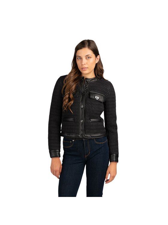 Guess Guess Μπουφάν από απομίμηση δέρματος new irena quilted Μαύρο Regular Fit