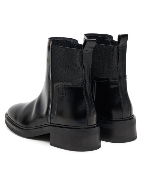 Tommy Hilfiger Tommy Hilfiger Členková obuv s elastickým prvkom Minimal Abrasivato FW0FW08764 Čierna