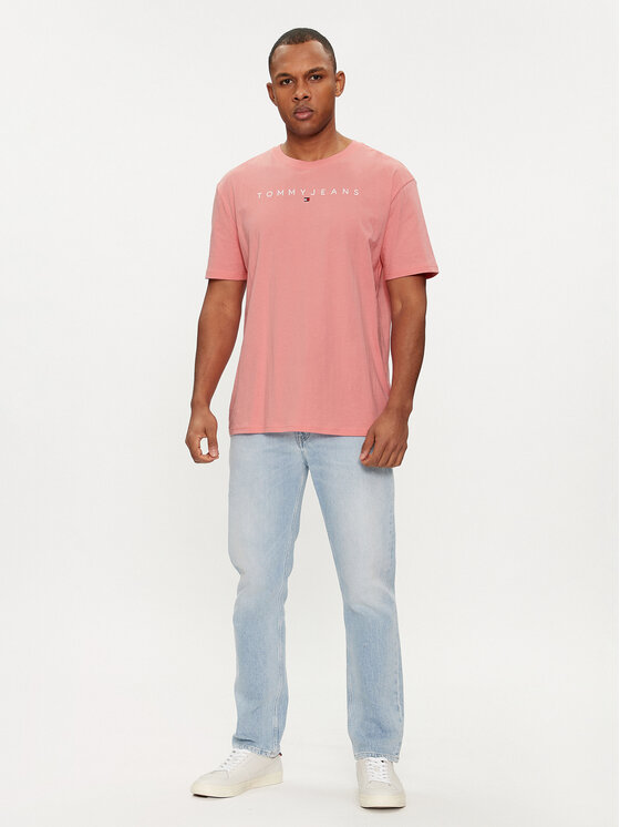 Tommy Jeans Tommy Jeans T-Shirt Linear Logo DM0DM17993 Różowy Regular Fit