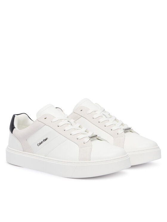 Calvin Klein Calvin Klein Sneakersy Classic Cupsole Laceup Tape Lth YM0YM01430 Bílá