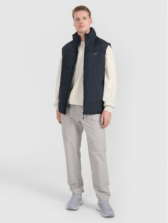 4F 4F Kamizelka MIDSHOP TEXTILE Czarny Regular Fit