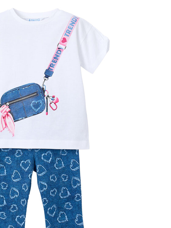 Mayoral Mayoral T-krekla un legingu komplekts 3730 Balts Regular Fit