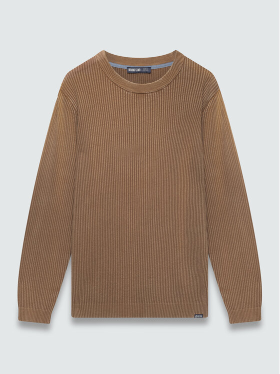 BIG STAR BIG STAR Sweter KIRK Brązowy Basic Fit