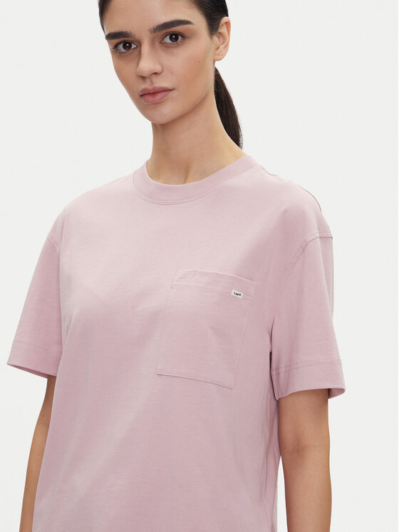 Lee Lee T-Shirt Pocket 112363619 Fialová Relaxed Fit