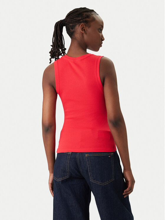 Tommy Jeans Tommy Jeans Top Essential DW0DW20673 Roșu Slim Fit