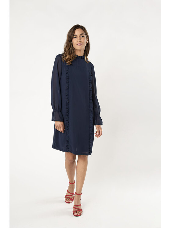 QUIOSQUE QUIOSQUE Každodenné šaty TAPED DRESS Tmavomodrá Regular Fit